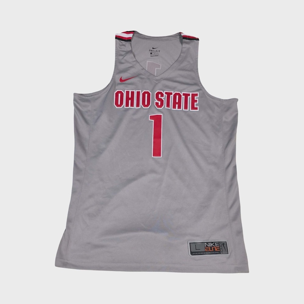 Nike Gray and Red Ohio State Basketball Jersey #1